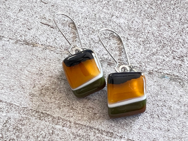 Fused Glass Earrings~Fall MOD