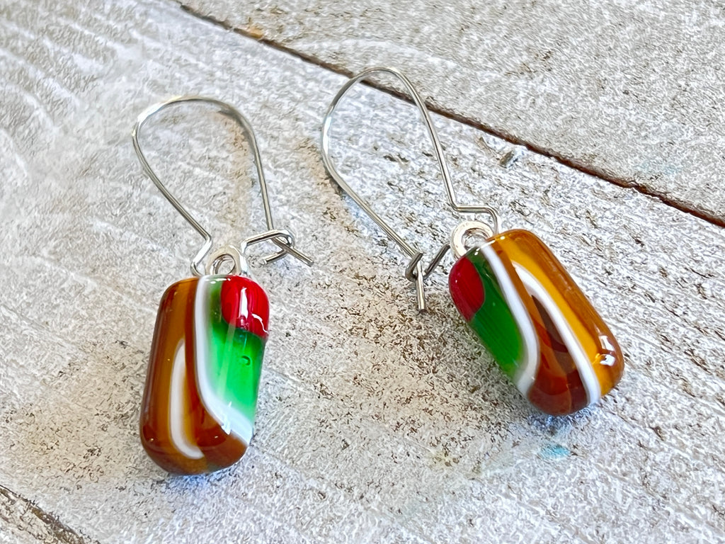 Fused Glass Earrings~Fall MOD