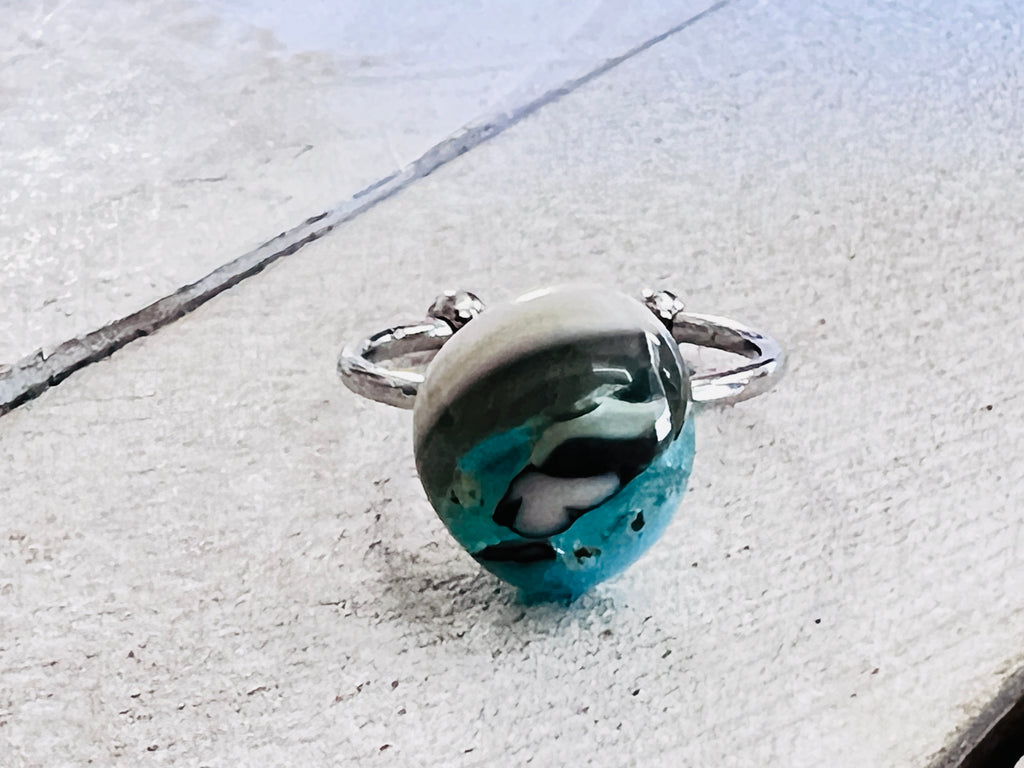 Fused Glass Stackable Ring~Pacific Coast Highway