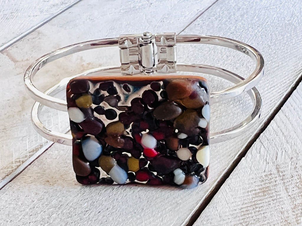 Fused Glass Spring Bracelet~Caviar Collection