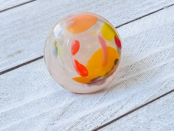 Fused Glass Ring, Orange and Pink