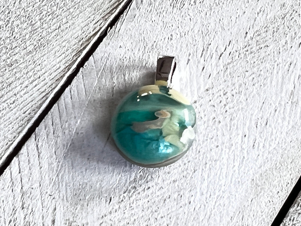 Fused Glass Mini Oyster Pendant