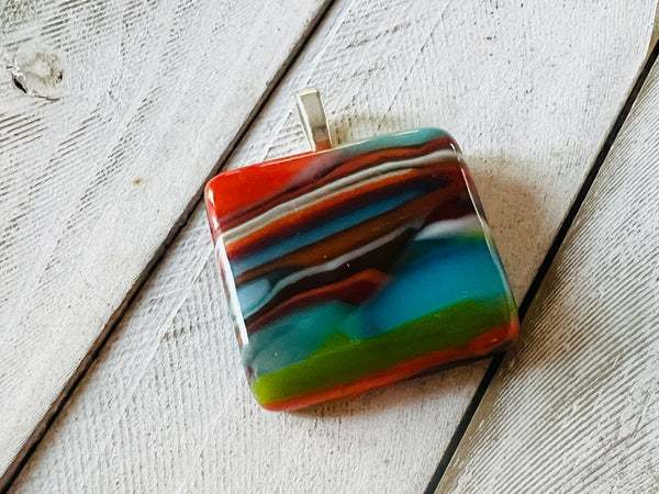 Fused Glass Pendant~In The Flow