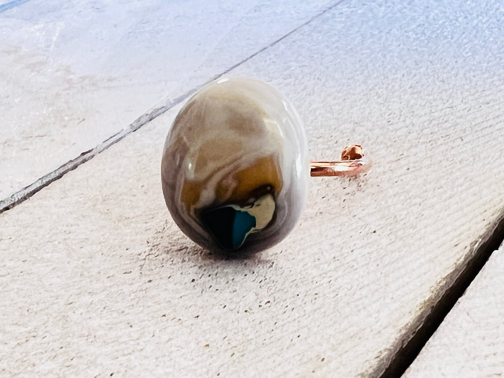 Fused Glass Stackable Ring~Pacific Coast Highway