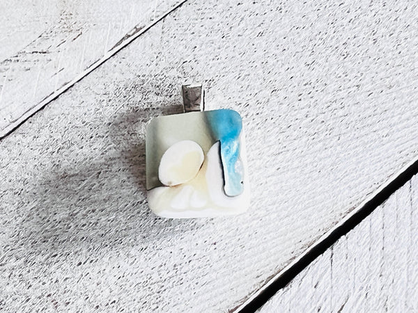 Fused Glass Mini Oyster Pendant