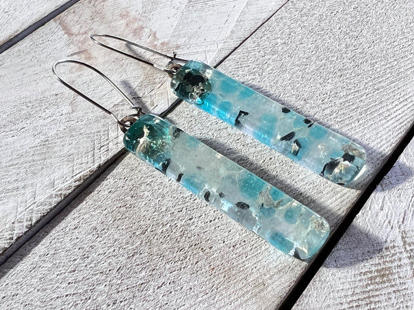 Fused Glass Long Earrings~Simply Elegant