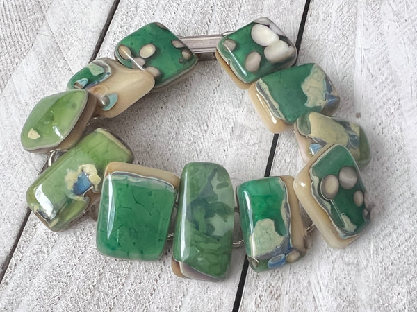 Fused Glass Bracelet ~Envy