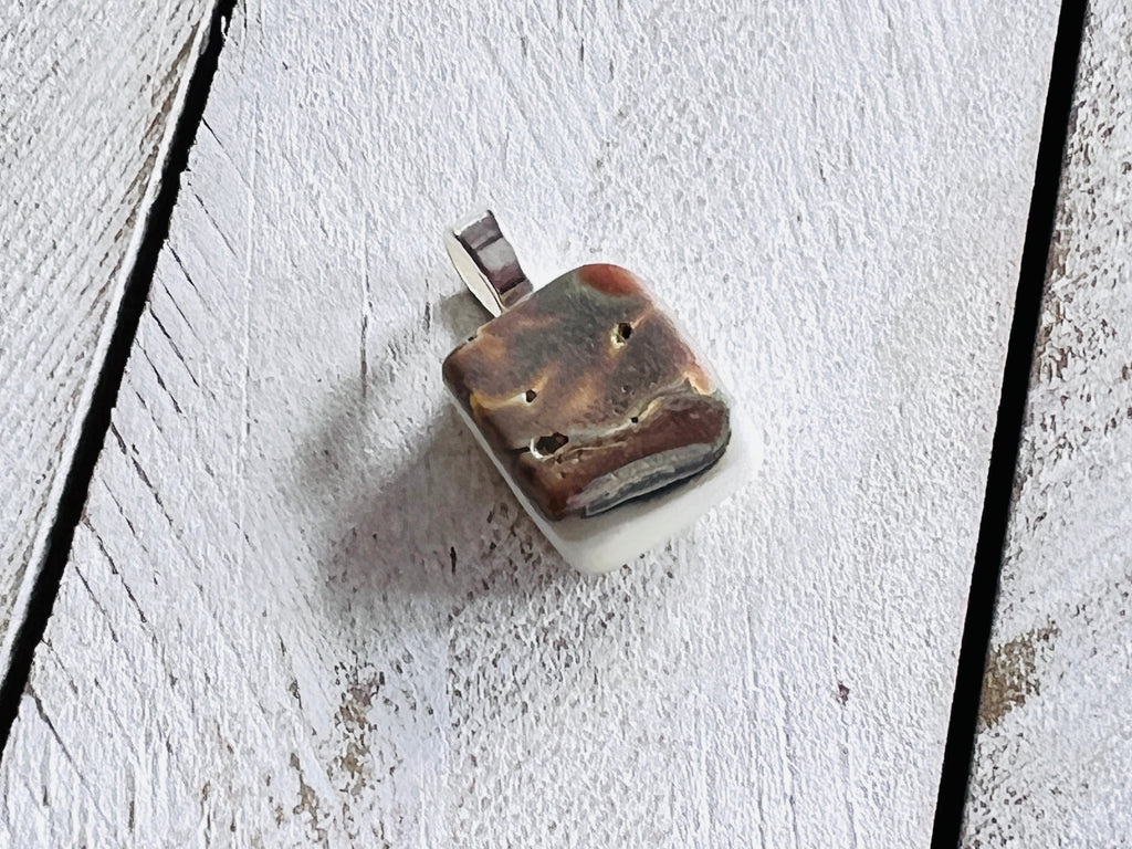 Fused Glass Mini Oyster Pendant