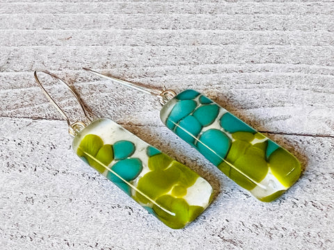 Fused Glass Earrings ~Treasures In The Sand