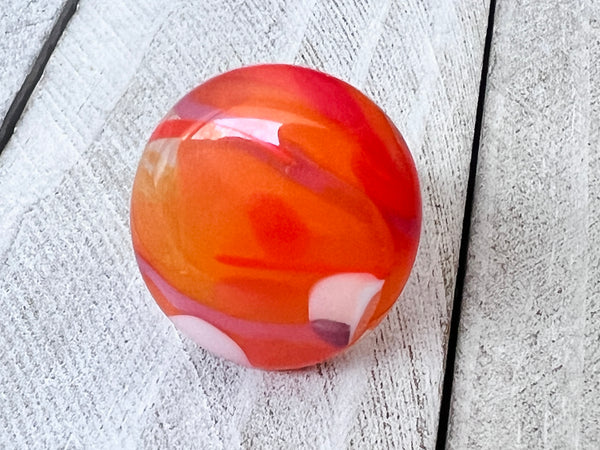 Fused Glass Ring, Orange and Pink