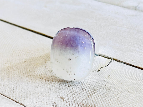 Purple Glass Adjustable Ring