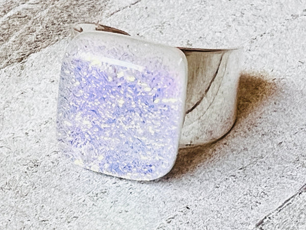 Fused Glass Ring, Blush