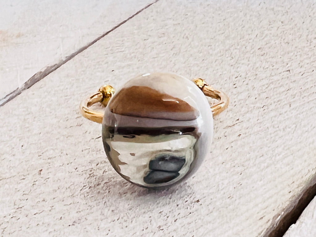 Fused Glass Stackable Ring~Pacific Coast Highway