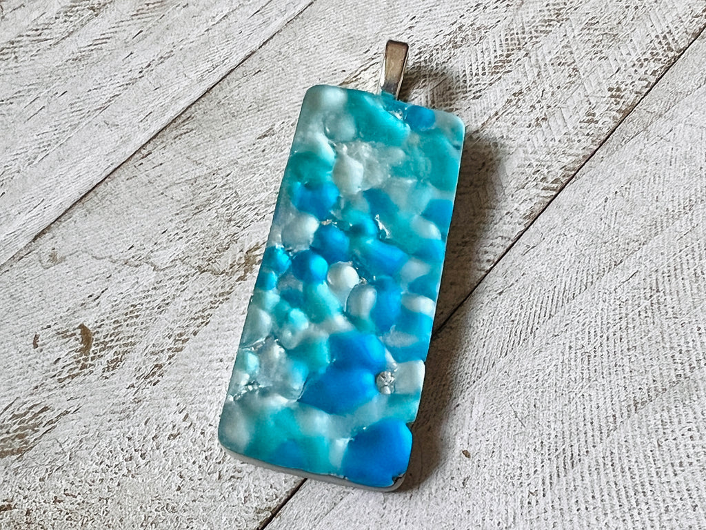 Fused Glass Pendant~Caviar oyster collection