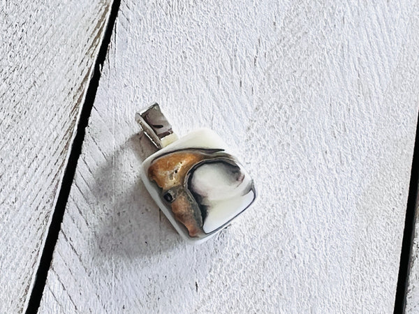 Fused Glass Mini Oyster Pendant