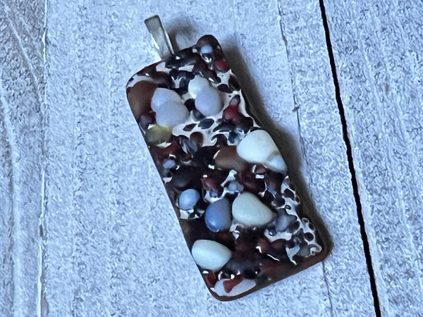 Fused Glass Pendant~Caviar oyster collection