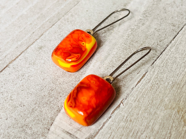 Fused Glass Earrings~Meet me at Sunset