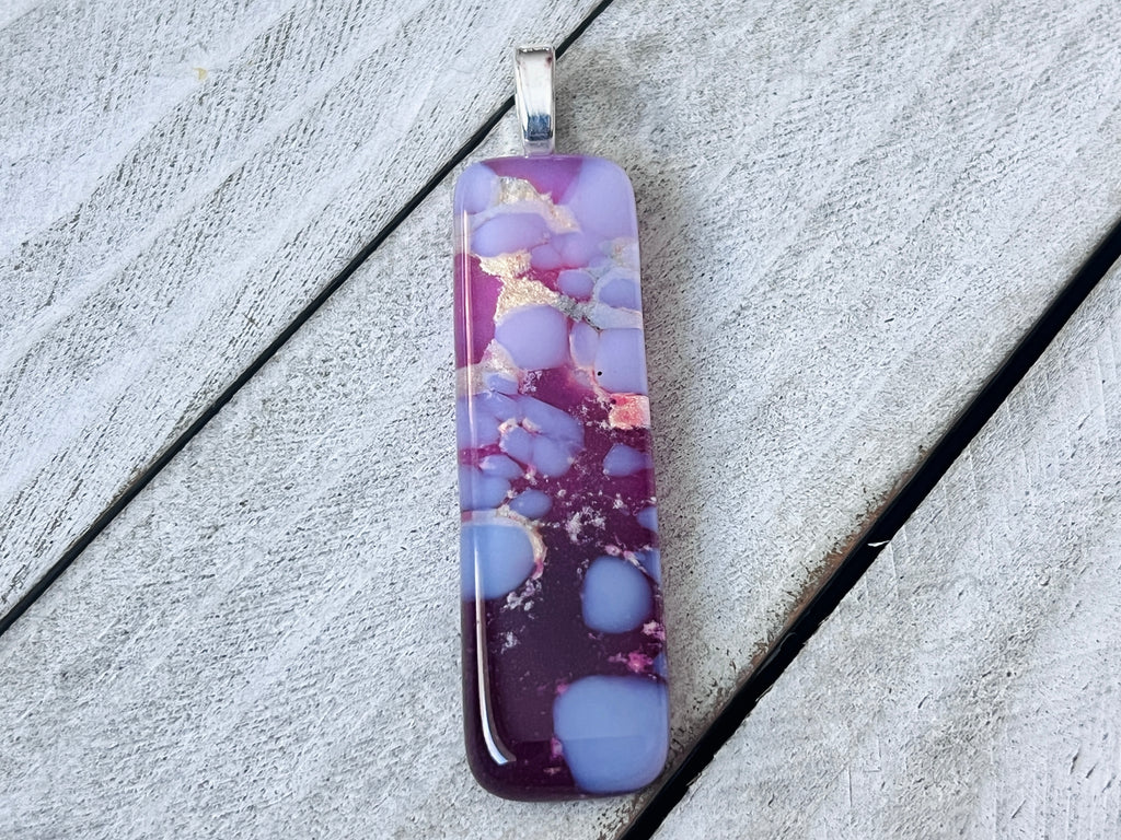 Fused Glas Pendant~Pink and Purple