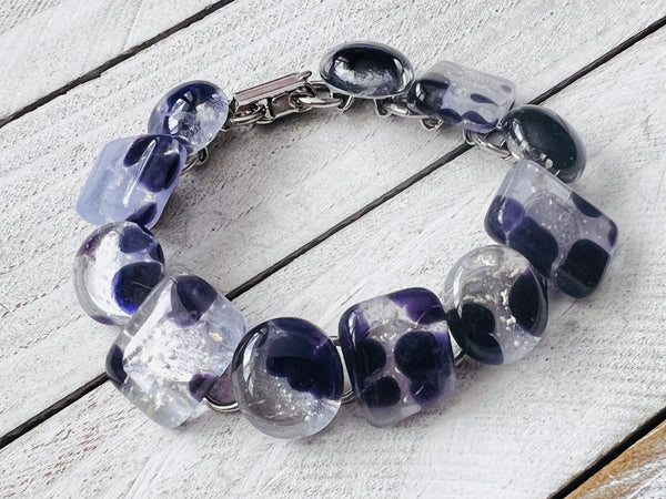 Fused Glass Bracelet ~Purple