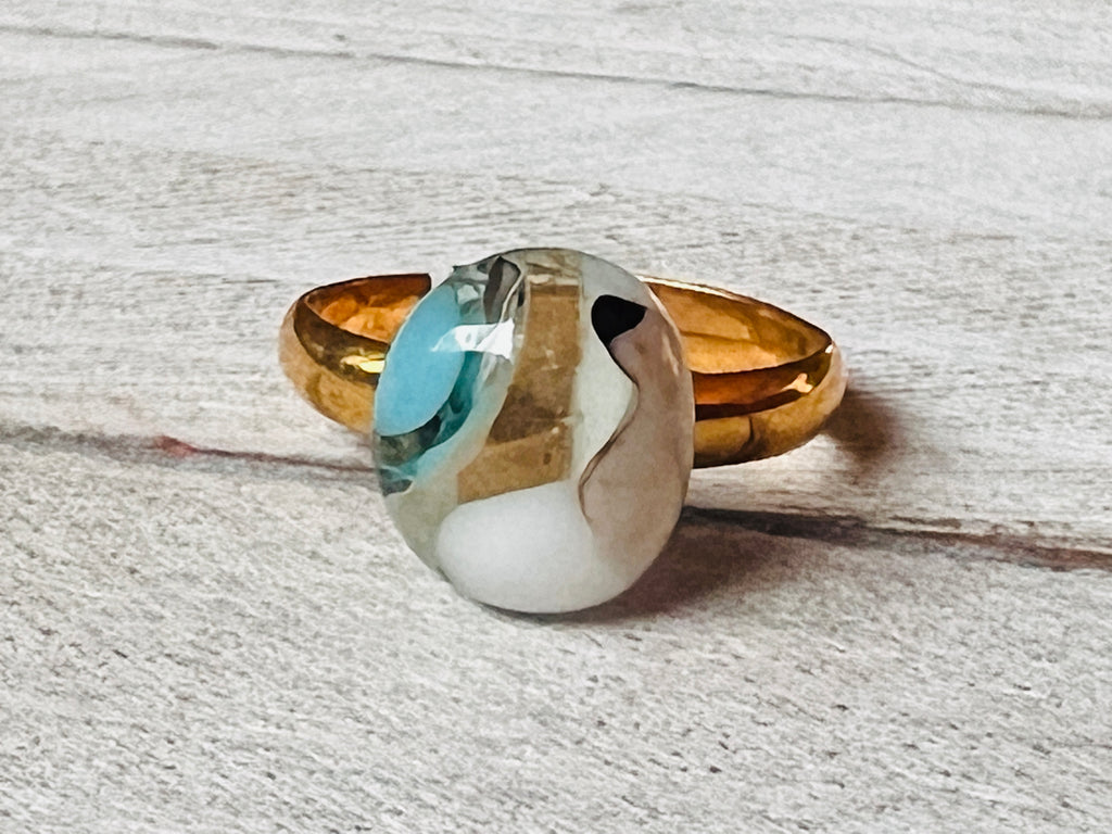 Adjustable Fused Glass Stack Ring