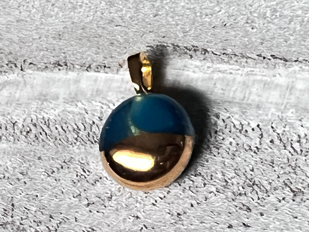 Hand Painted 18k gold fused mini pendant~