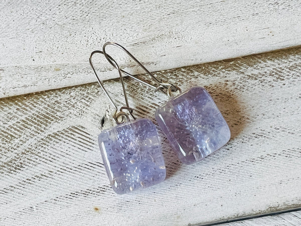 Simply Elegant Purple/ Rosewood Glass Earrings