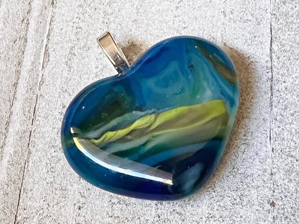 Fused Glass Pendant, In The Flow