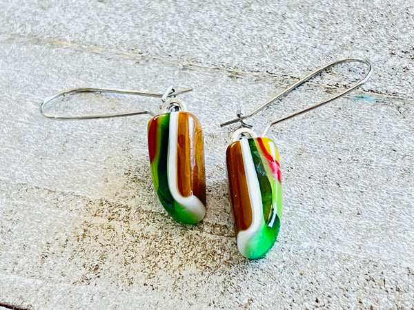 Fused Glass Earrings~Fall MOD