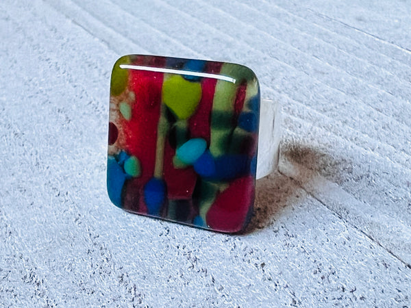 Fused Glass Ring~Prismatic