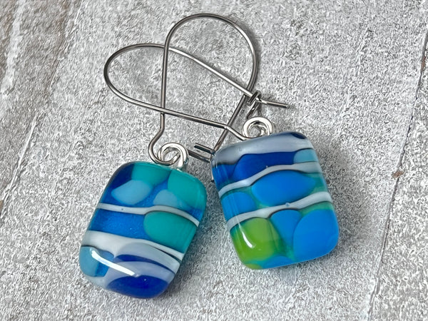 Fused Glass Earrings~Coral Garden