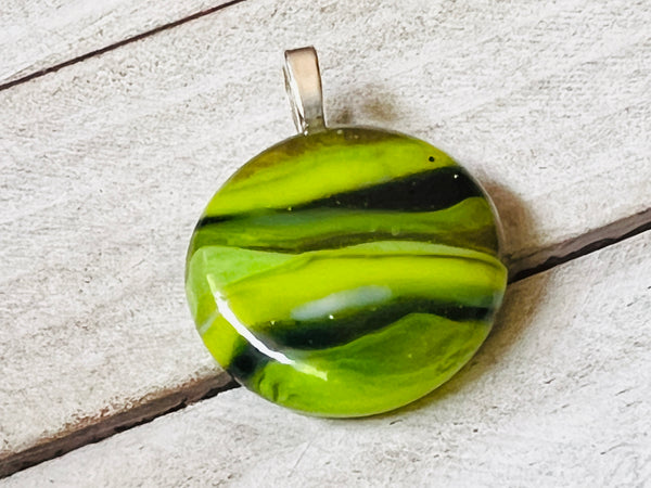 LOVE GB~Thick Fused Glass Pendant