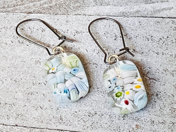 Fused Glass Earrings, Cinque Terre