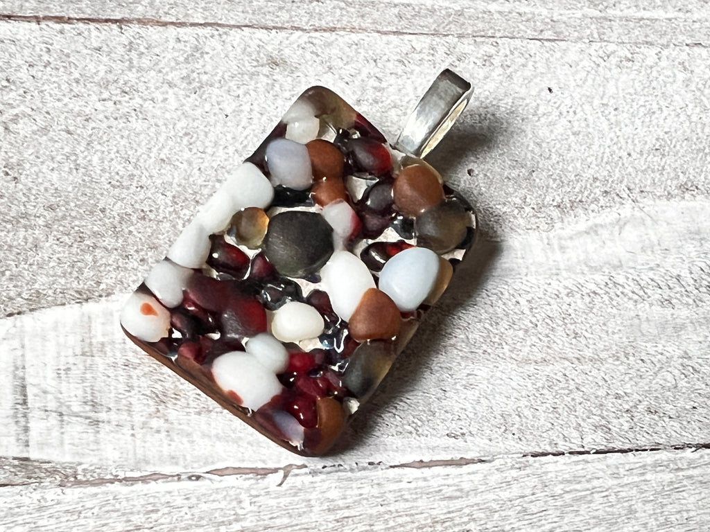 Fused Glass Pendant~Caviar oyster collection