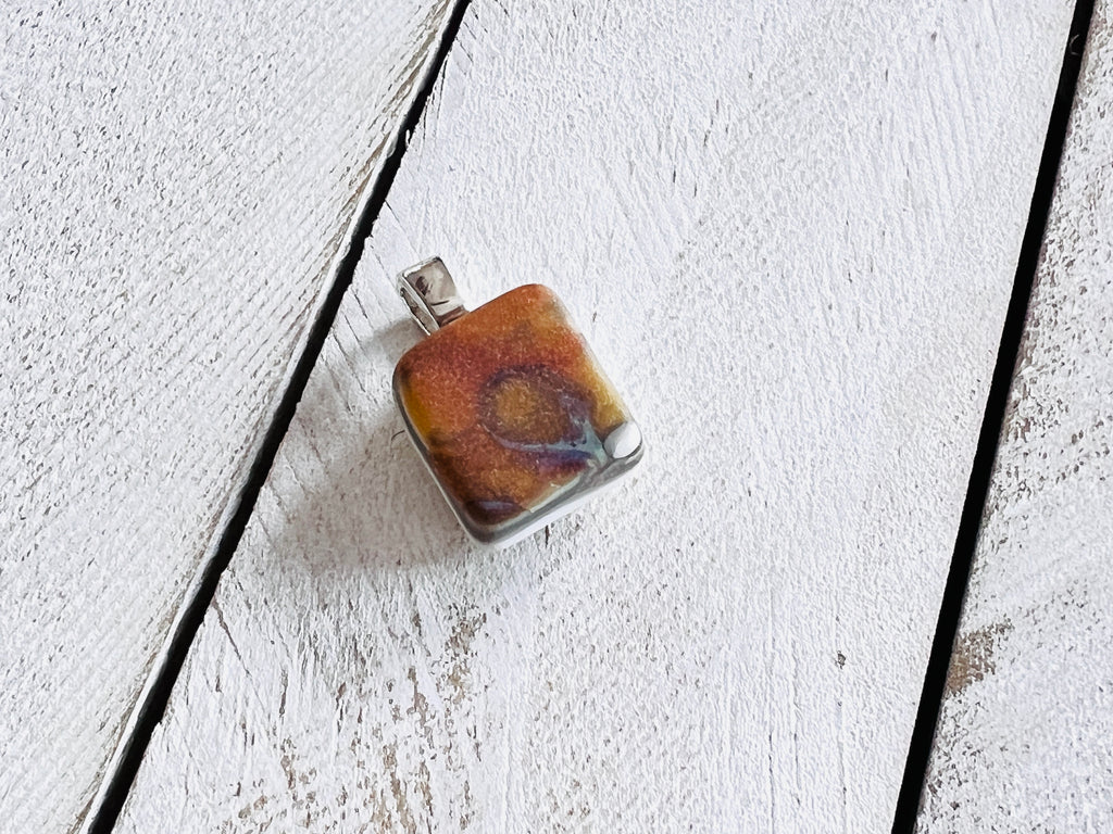 Fused Glass Mini Oyster Pendant