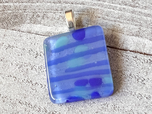 Fused Glass Pendant~Periwinkle Pretty