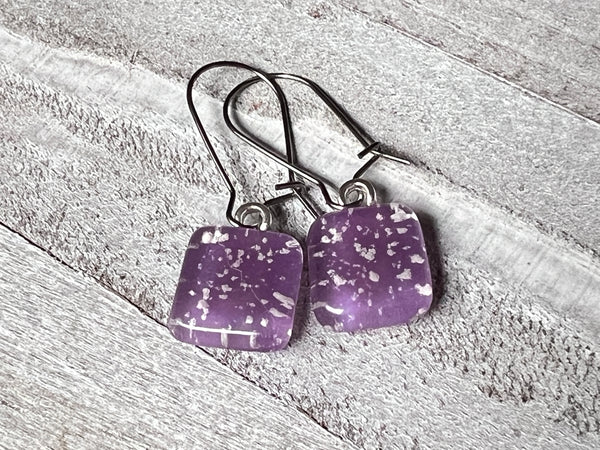 Simply Elegant Purple Glass Earrings