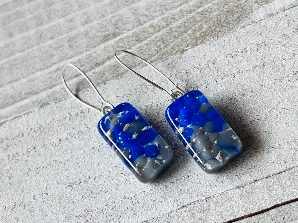 Fused Glass Earrings~ Coast Of Marseilles