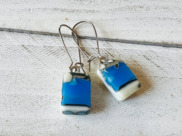 Fused Glass Earrings~ Oyster Collection