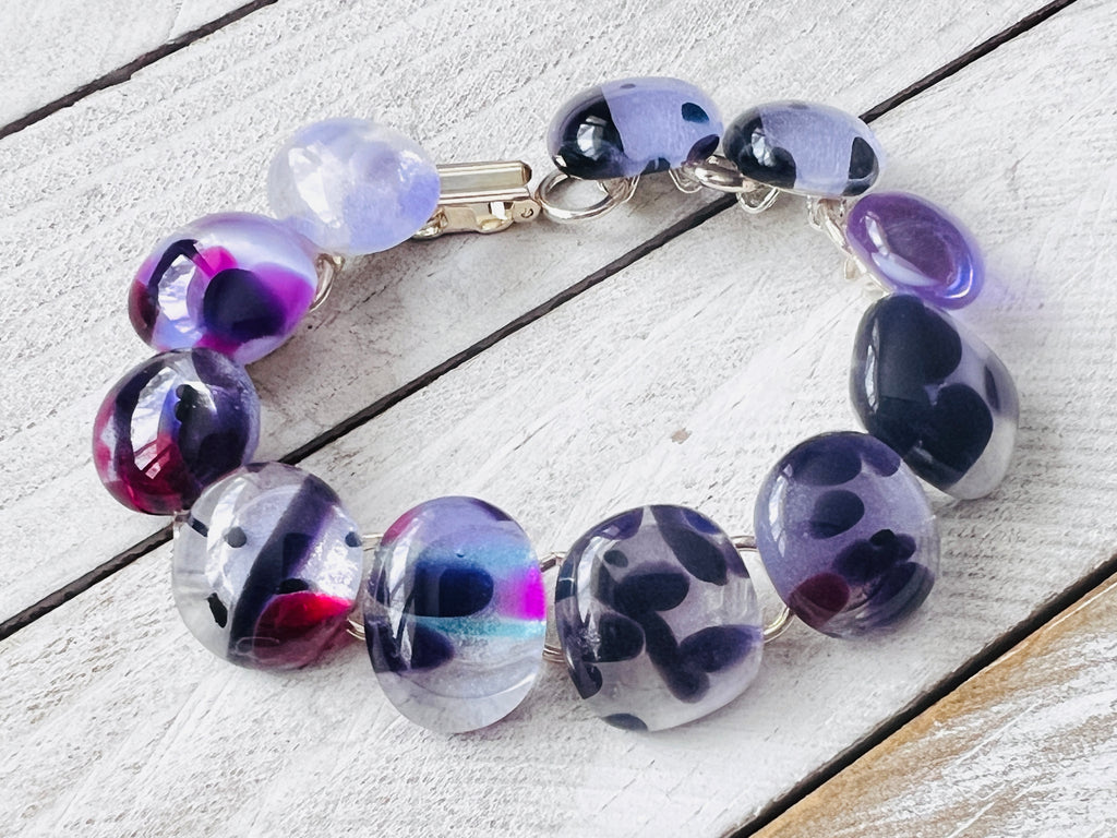 Fused Glass Bracelet ~Purple