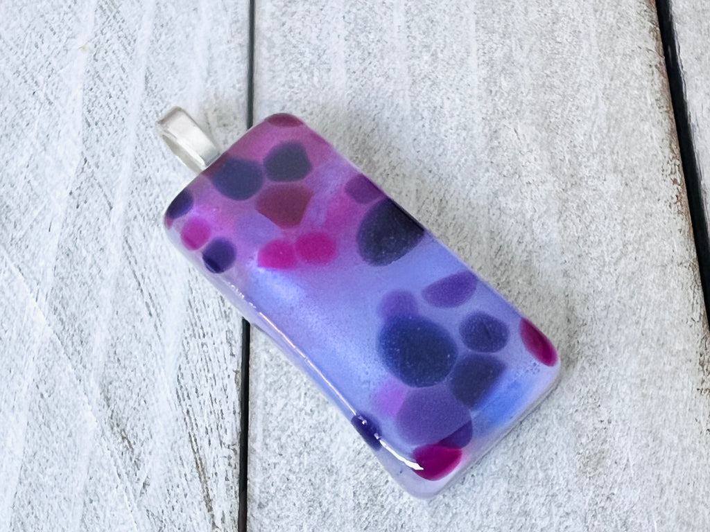 Fused Glass Pendant~Pink and Purple