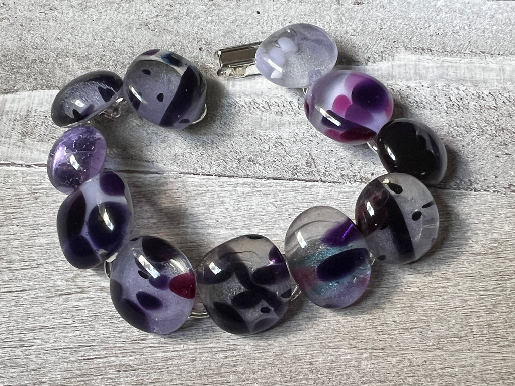 Fused Glass Bracelet~Purple