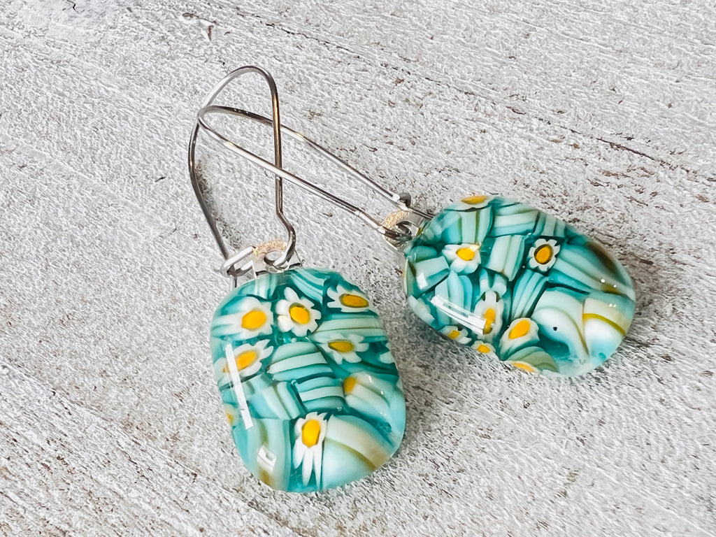 Fused Glass Earrings, Cinque Terre