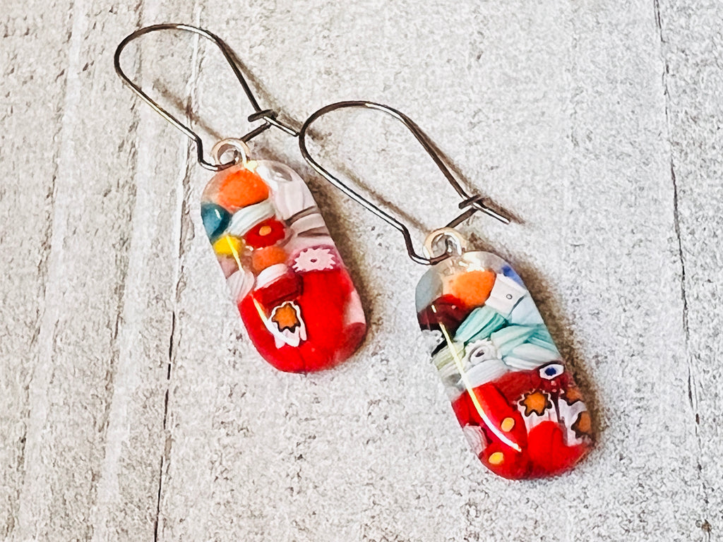 Fused Glass Earrings, Cinque Terre