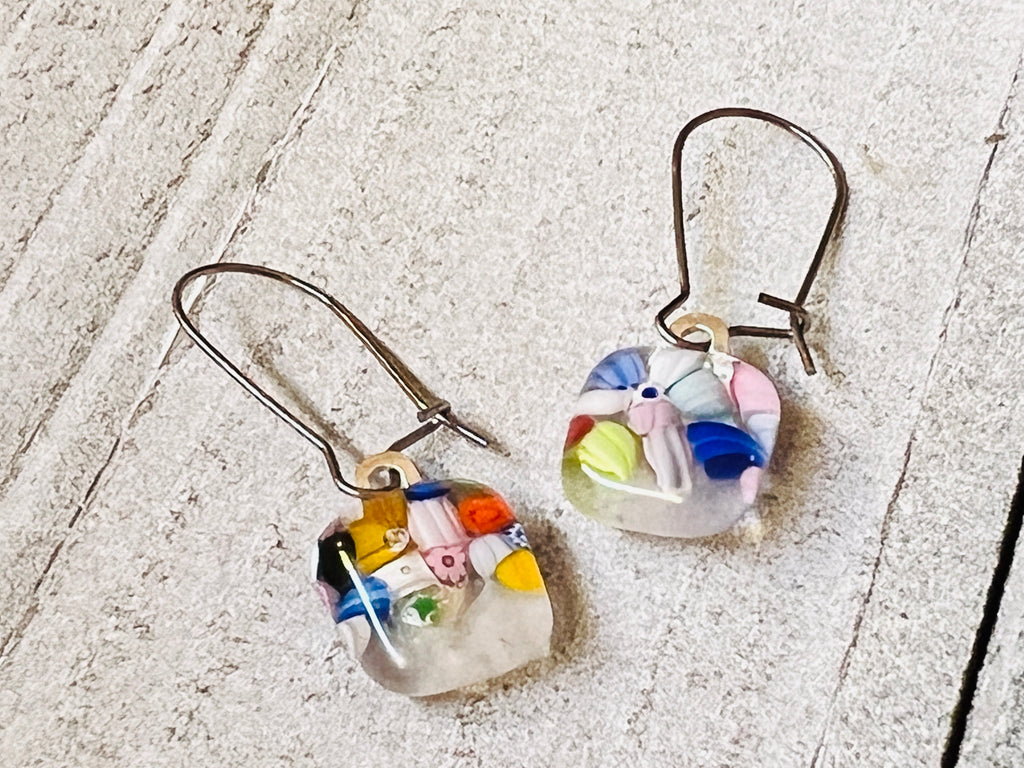 Fused Glass Earrings, Cinque Terre