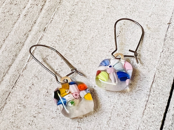 Fused Glass Earrings, Cinque Terre