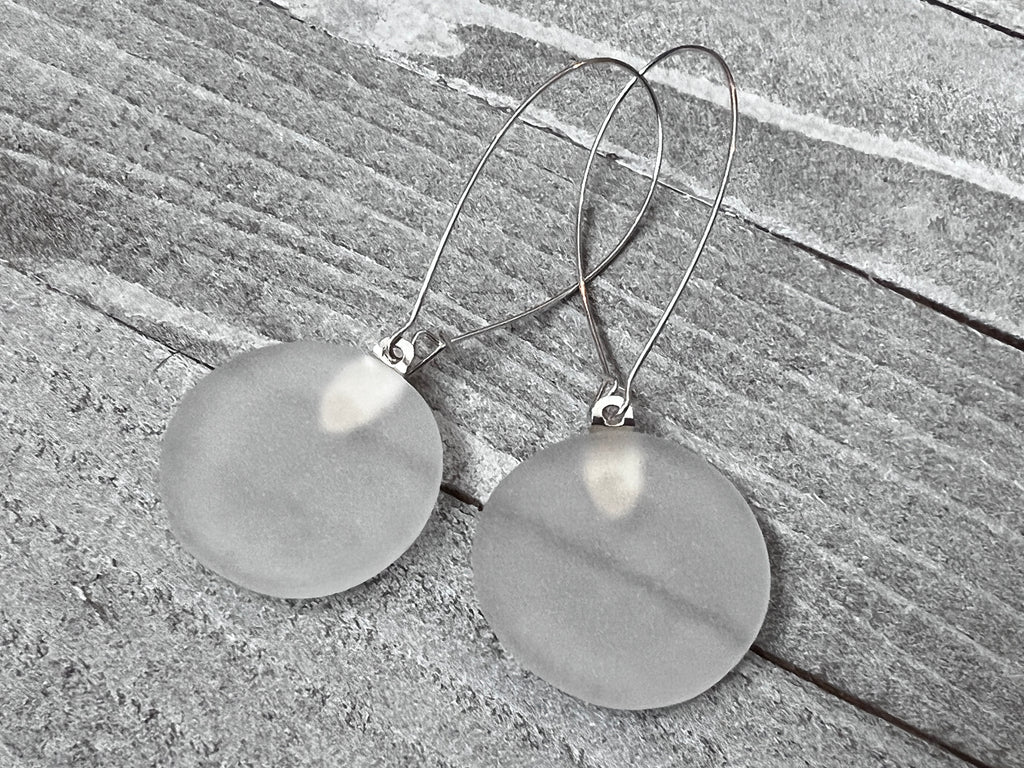 Frosted Glass Earrings (larger)