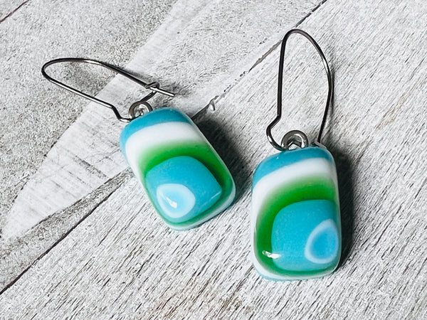 Fused Glass Earrings~Giving Summer Vibes