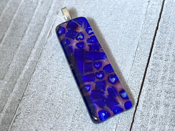 Fused Glass Pendant~Hidden Hearts