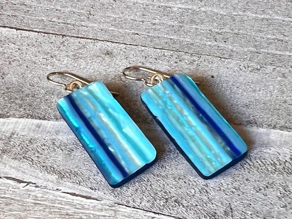 Fused Glass Earrings~Rip Tide