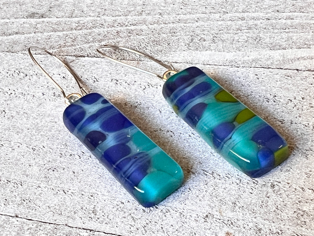 Fused Glass Earrings~Dive The Blue Hole